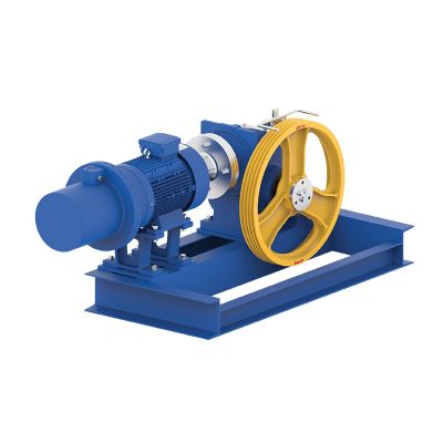 Newly design flame proof geared traction machine for load 3200 Kg.